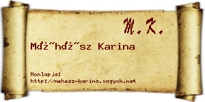 Méhész Karina névjegykártya